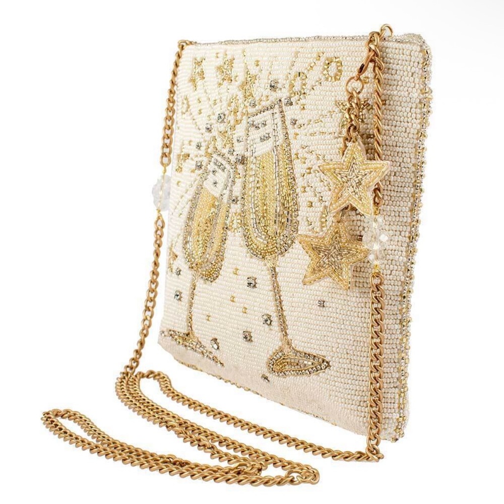 Mary Frances Toast of the Town Crossbody Handbag NWOT Bridal NYE - Picture 4 of 15